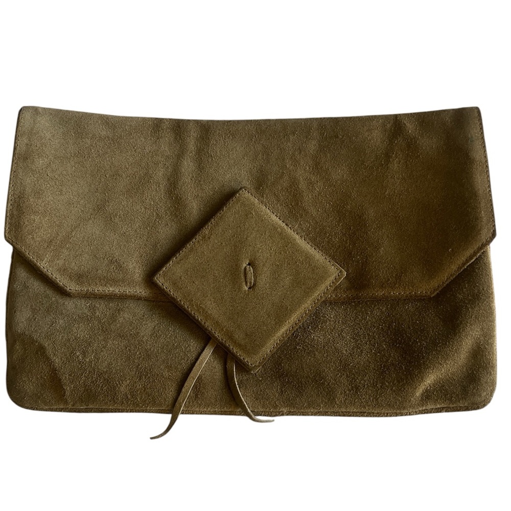 Vintage First Rate Reindeer Clutch Brown Suede